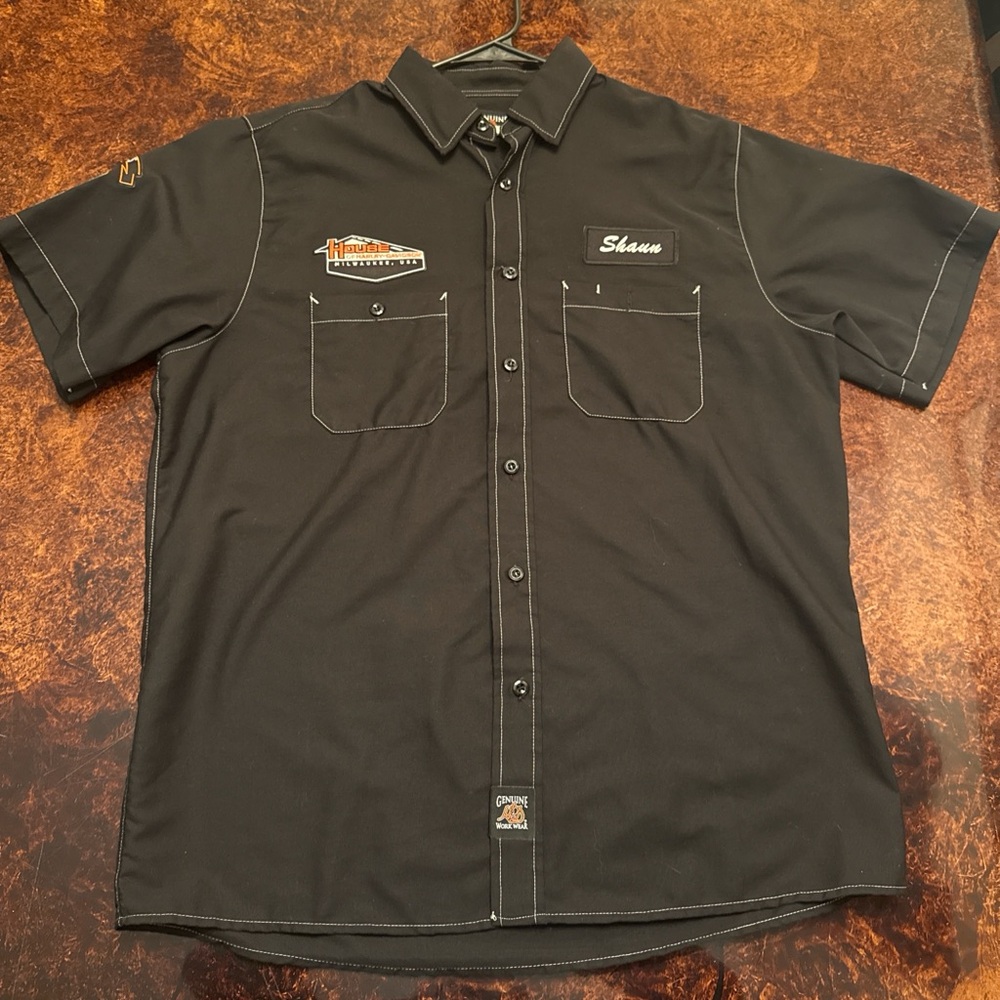 Harley-Davidson Black Short-Sleeve Mechanic Shirt with Name Patch